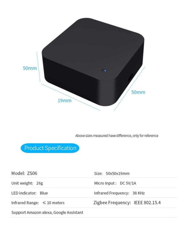 Smart IR Remote Blaster, Universal Infrared Remote Control WiFi/Zigbee