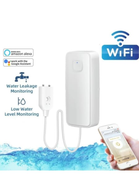 Detector de vazamento de água, alarme inteligente de sensor de água WiFi