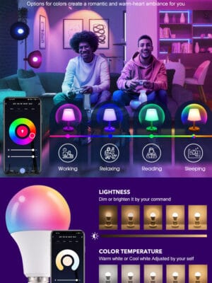 مصابيح إضاءة ذكية، مصابيح إضاءة متغيرة الألوان 10W Zigbee / WiFi / بلوتوث