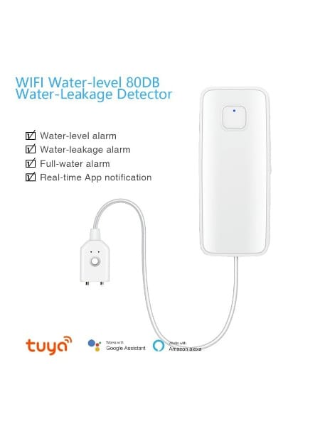 Detector de vazamento de água, alarme inteligente de sensor de água WiFi