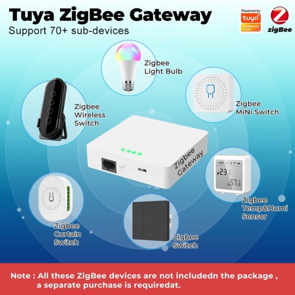 Tuya Gateway Zigbee, Smart Home Hub Kabelgebundene Brücke