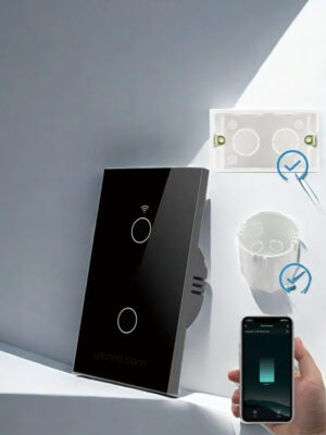 Smart Wall Touch Lichtschalter Glasplatte RF433 WIFI US Standard